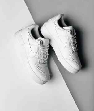 Nike air  force 1 low shadow - ابيض ساده