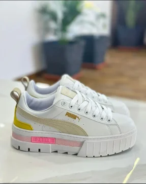 Puma Mayze - ابيض مع بيج دمج زهري